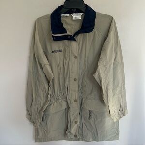 Columbia Womens Lightweight Windbreaker Jacket‎ Full Zip Tan Hiking Size Small